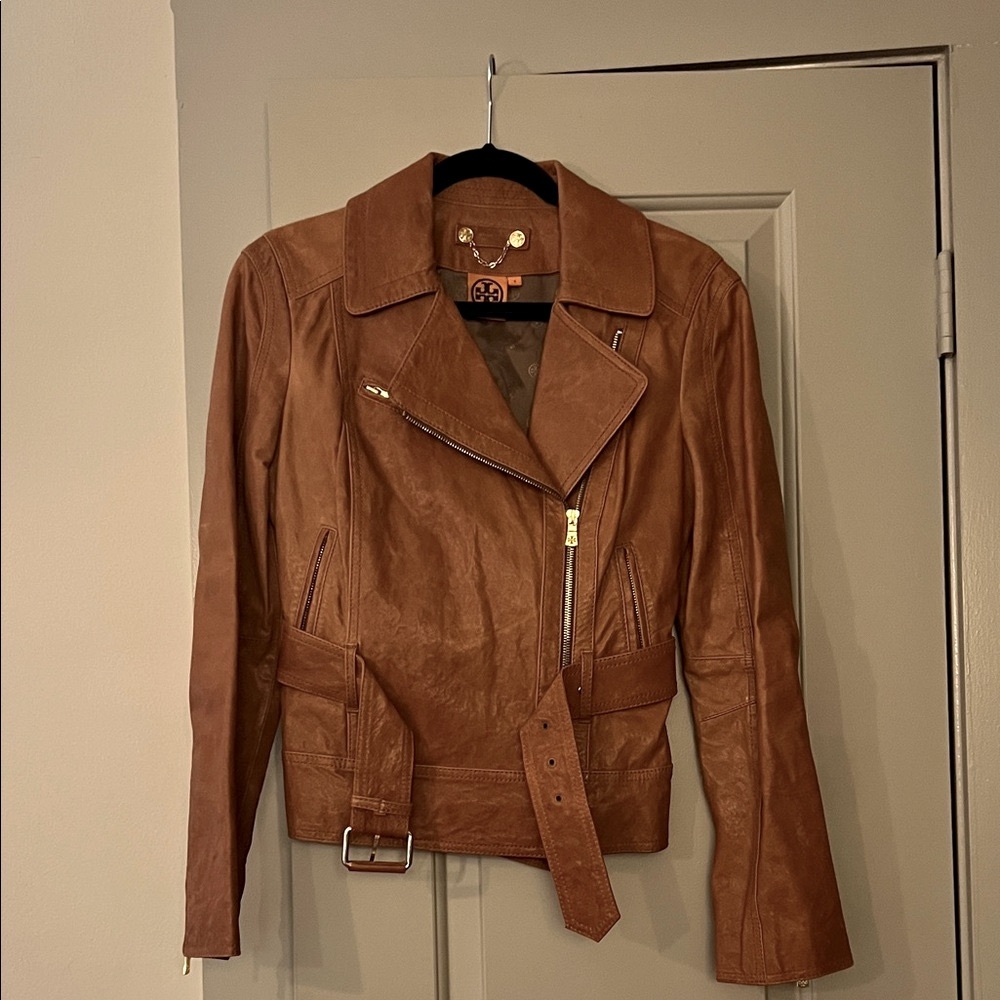 Tory Burch Leather Motorcycle Jacket